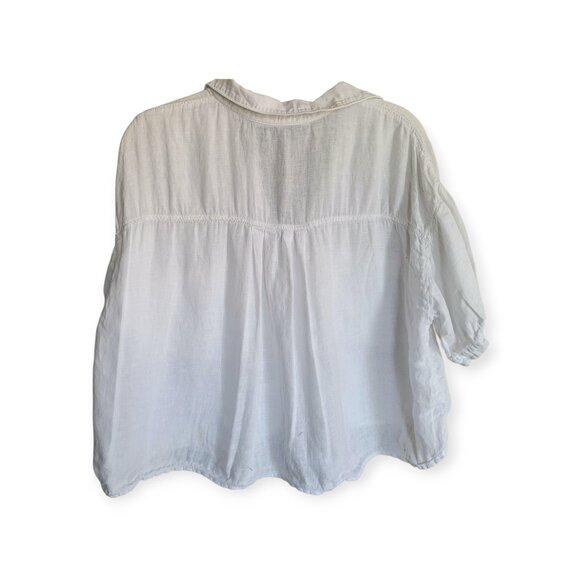 Zara Linen Blend Oversized Cropped Shirt M - Picture 3 of 7